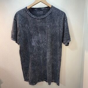 Game of Thrones Iron Throne Graphic T Shirt Mens Size Large Washed Black